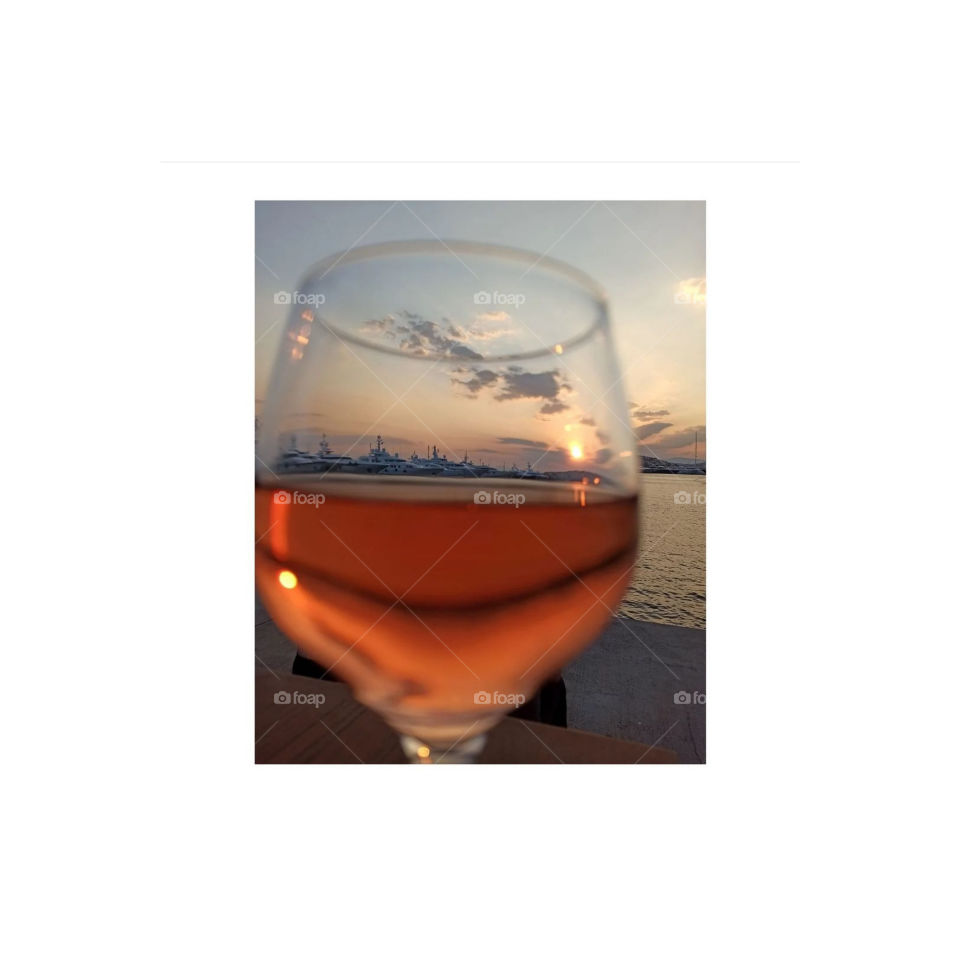 Sunset inside the glass