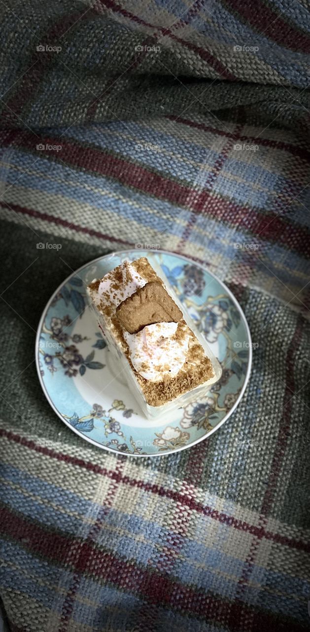 Beautiful cake with white cream 