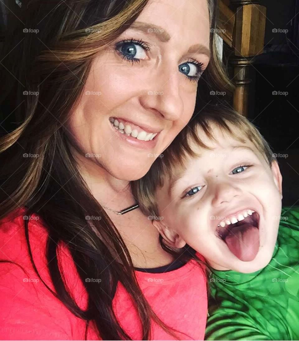 Mommy and her silly baby. 