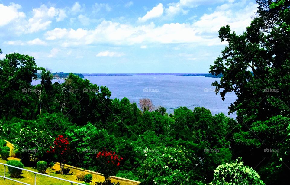 Scenic Potomac River . Overlooking Potomac River from Fort Belvoir, Virginia on a beautiful summer afternoon.