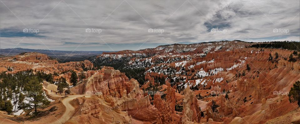 Bryce Canyon with snow.