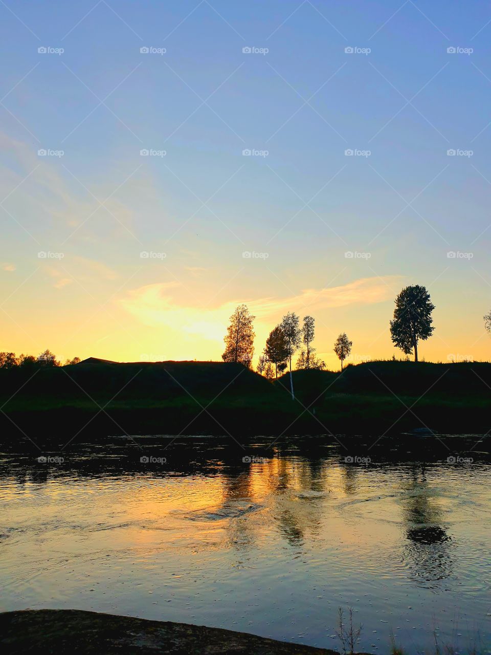 Dalälven  on the evening behind our home