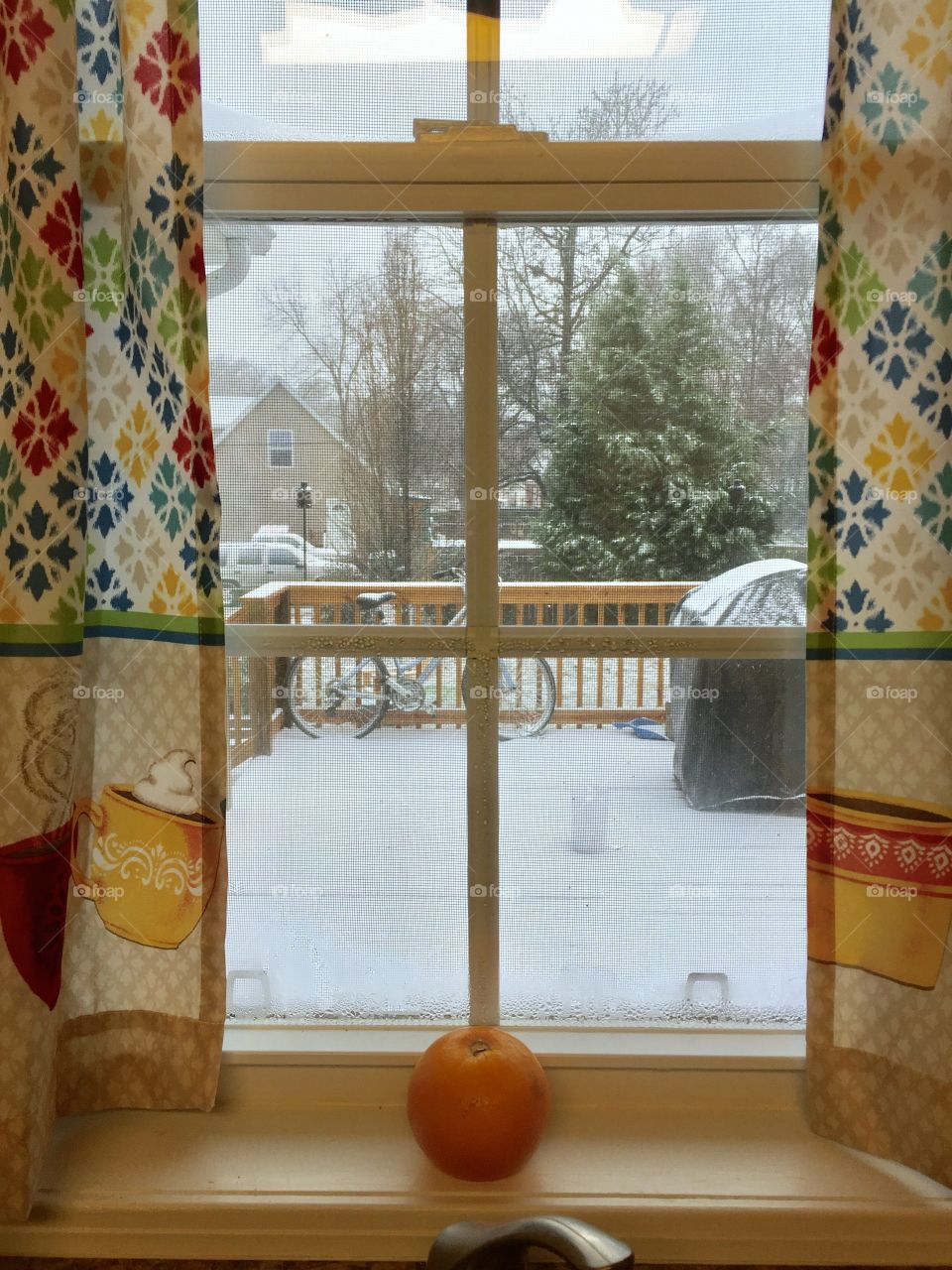 Window view of snow 