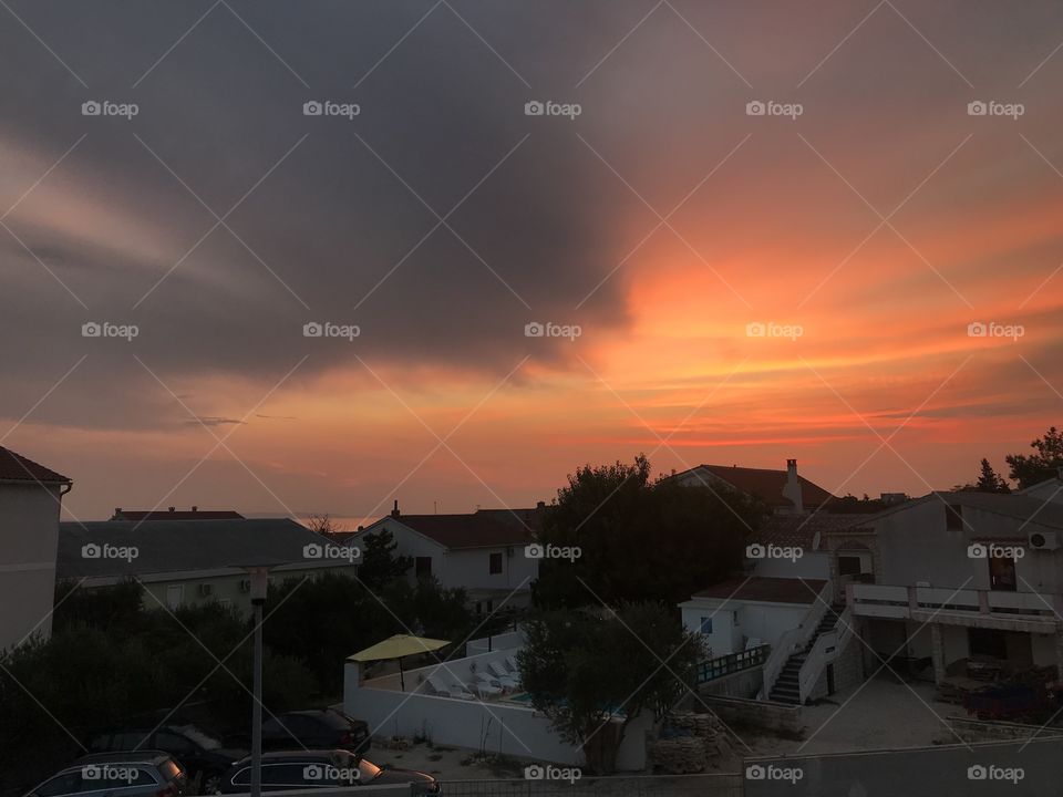 Sun goes down in Novalja
