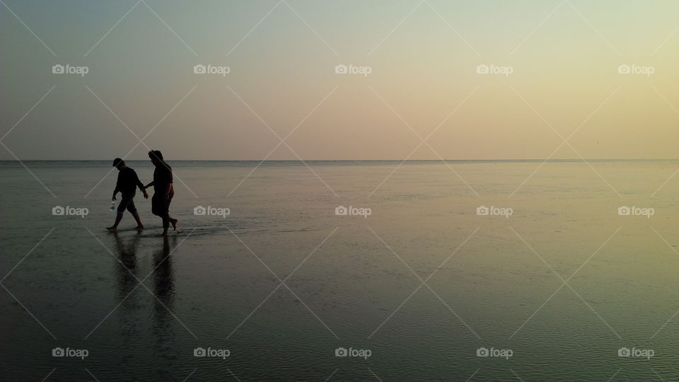 evening walk along sea Beach