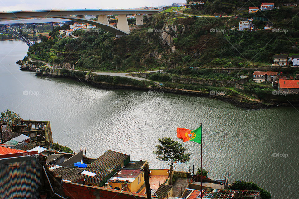 Flag of Portugal in Porto