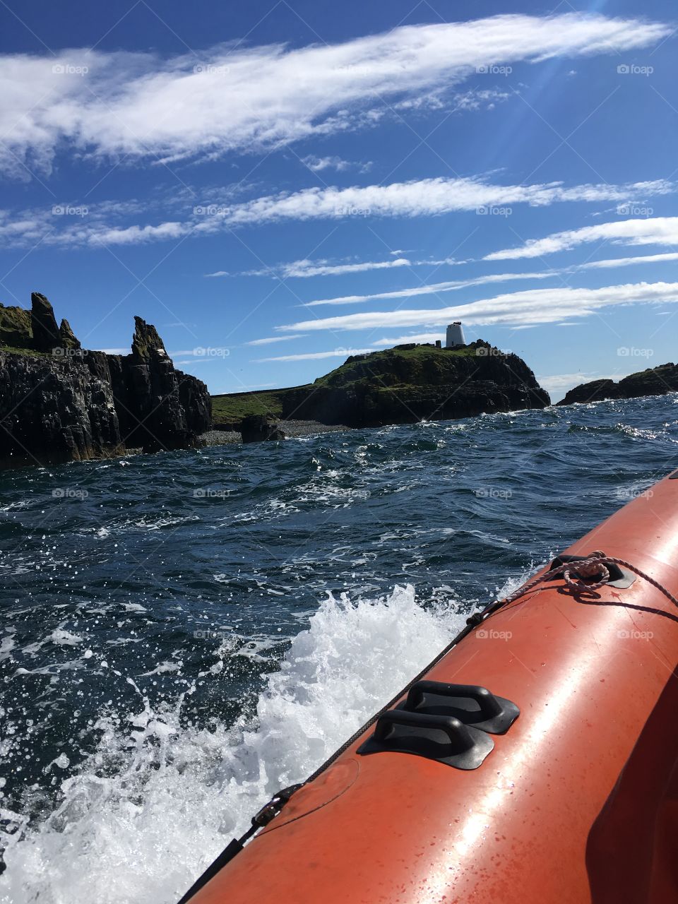 Rib heading to the isle of may, scotland