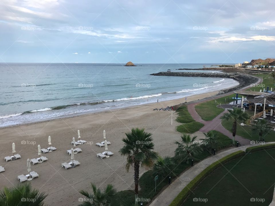 Serene beach view early morning 