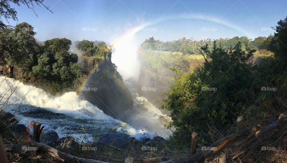 Victoria Falls with rainbows