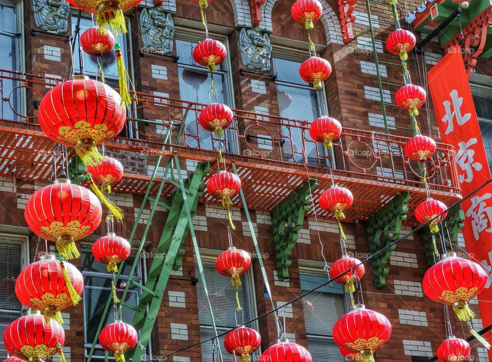 Red Paper Lanterns In San Francisco Chinatown