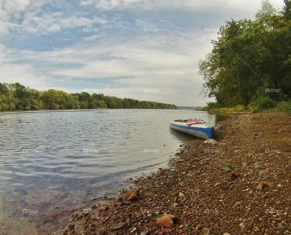 Beached. Stopping on small island in Potomac River