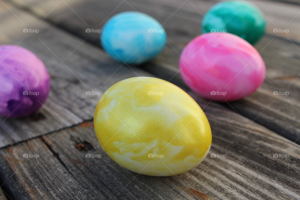 Close-up of easter eggs