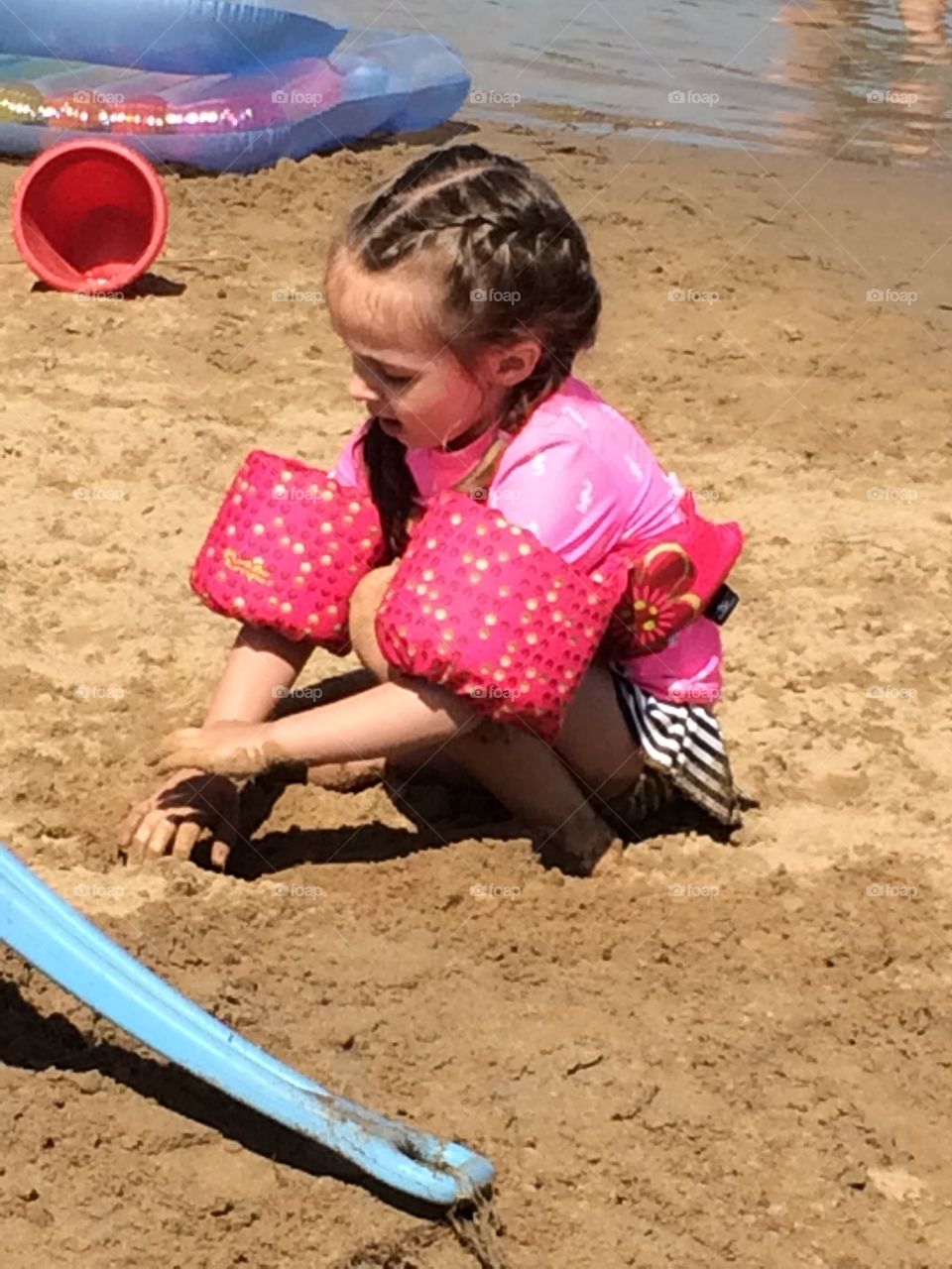 My Beach Baby. My daughter playing at the beach. 