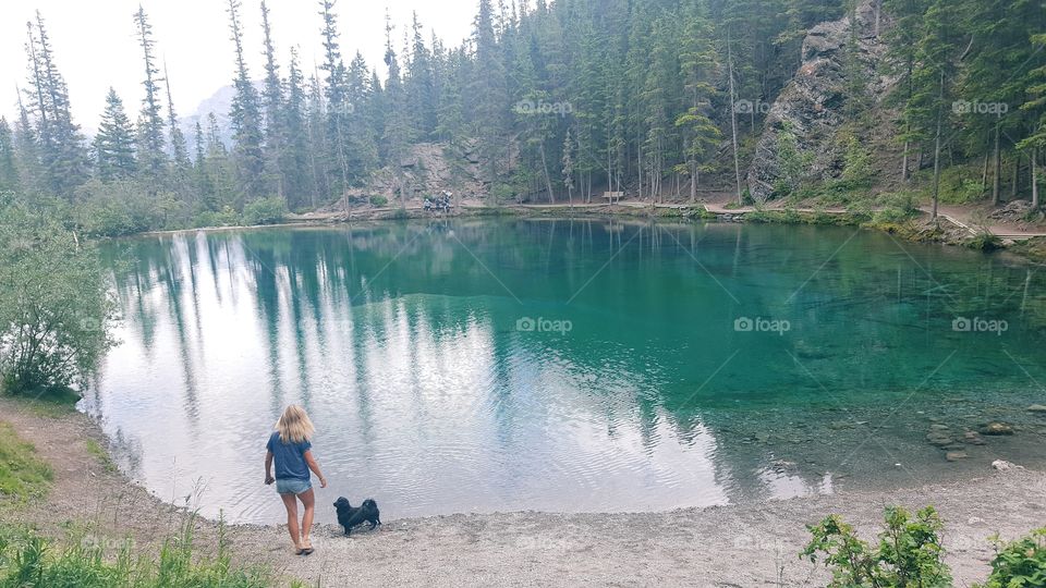 Peace on the blue green Glassi Lake - Banff