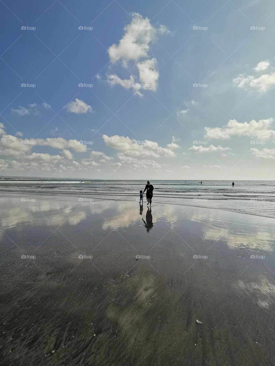 playing in the beach