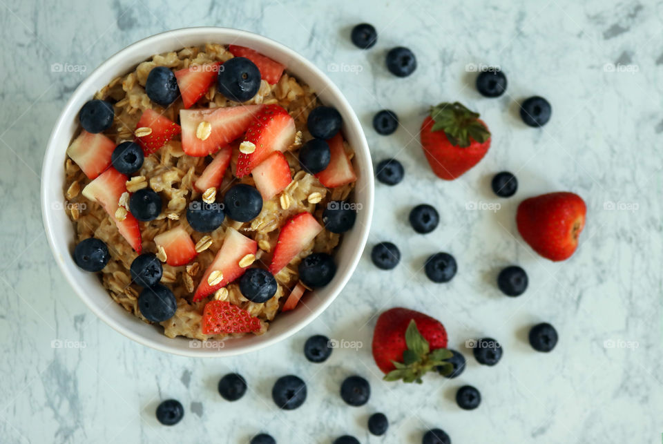 Strawberry and Blueberry Oatmeal