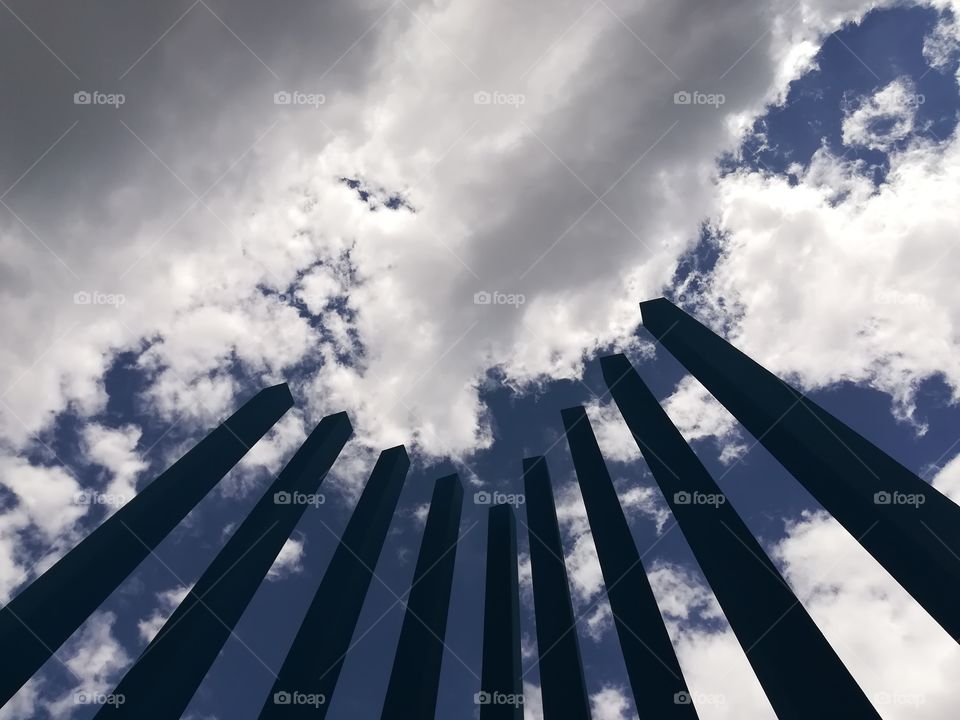 Vertical lines in the clouds