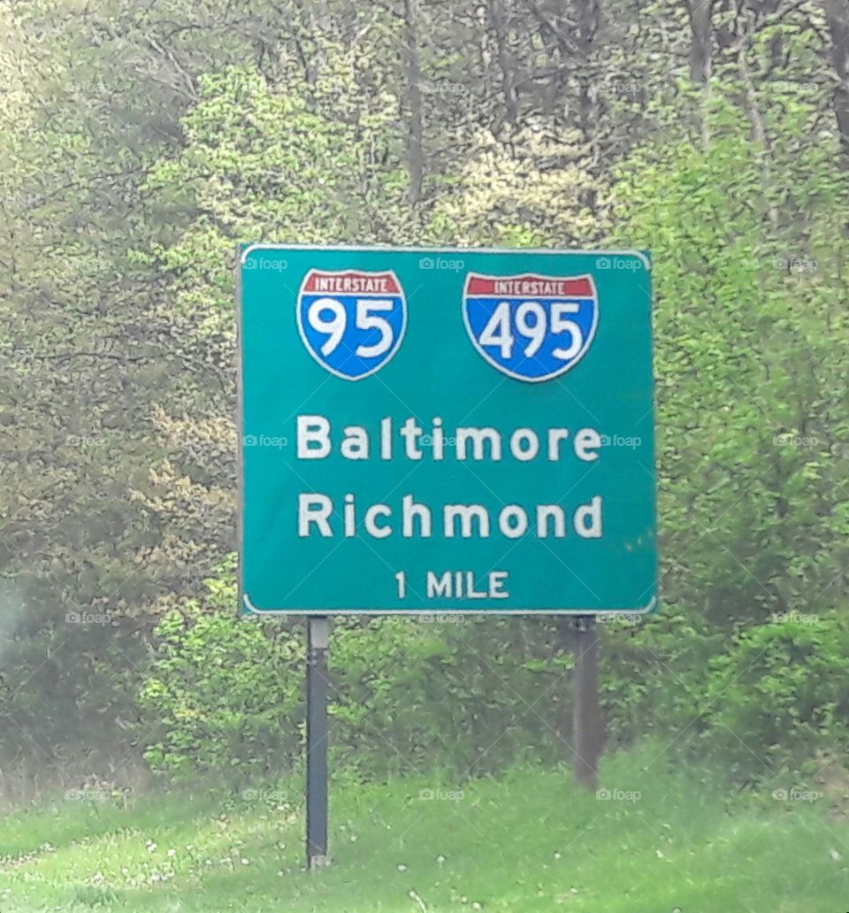 95, 495 Highway sign