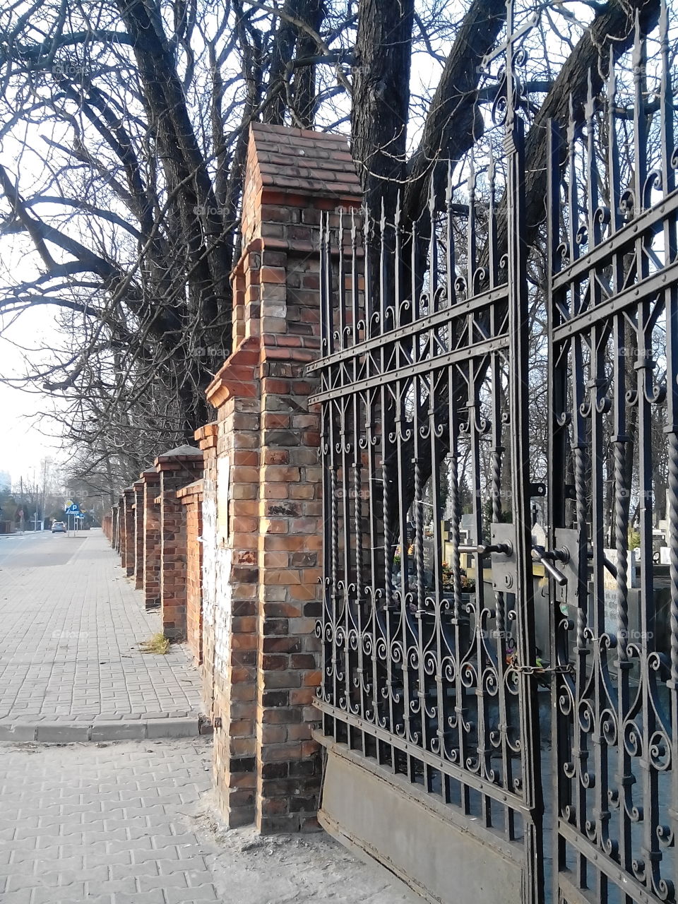 Cementary gate . This cementary was established in second half of XIX cent. in Żyrardów, Poland 