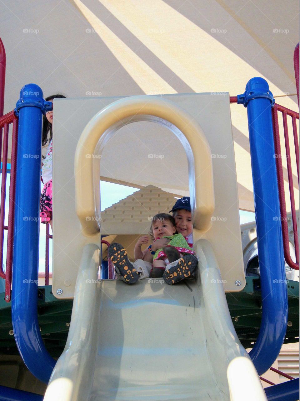 Down the slide