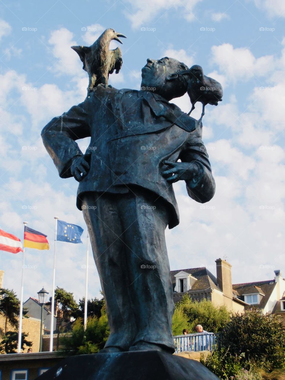 Statue of Hitchcock in Dinard, France