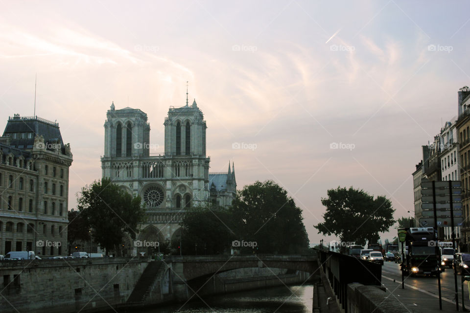 Notre-Dame de Paris early in the morning.