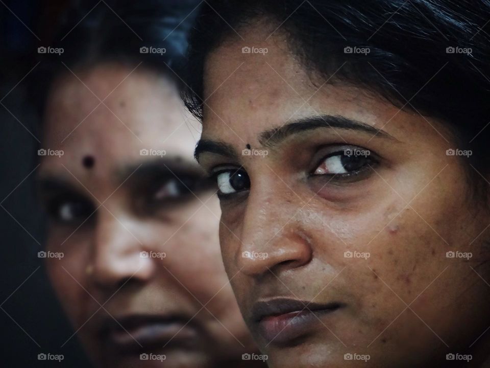 Indian mother and daughter 