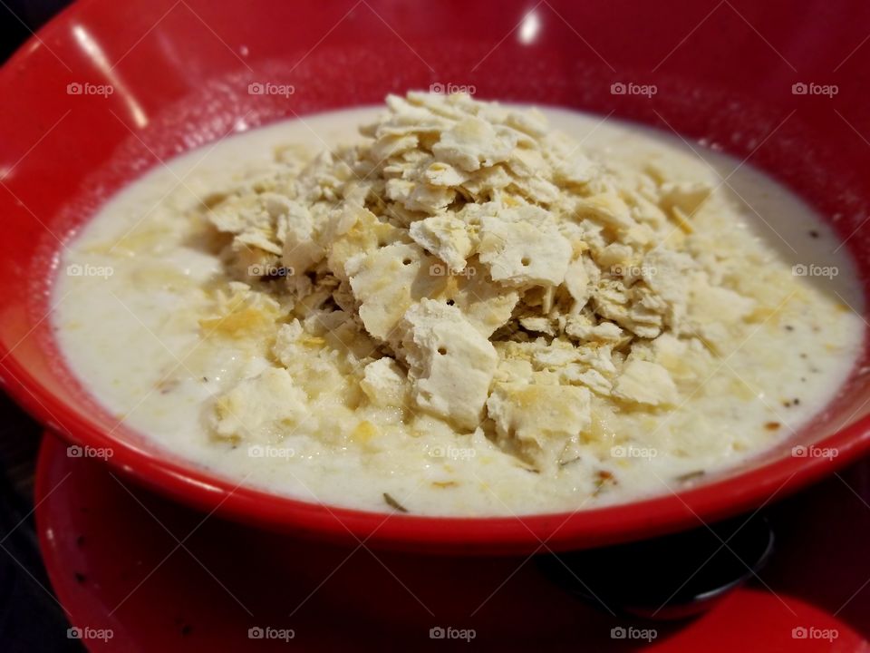 soup with crackers