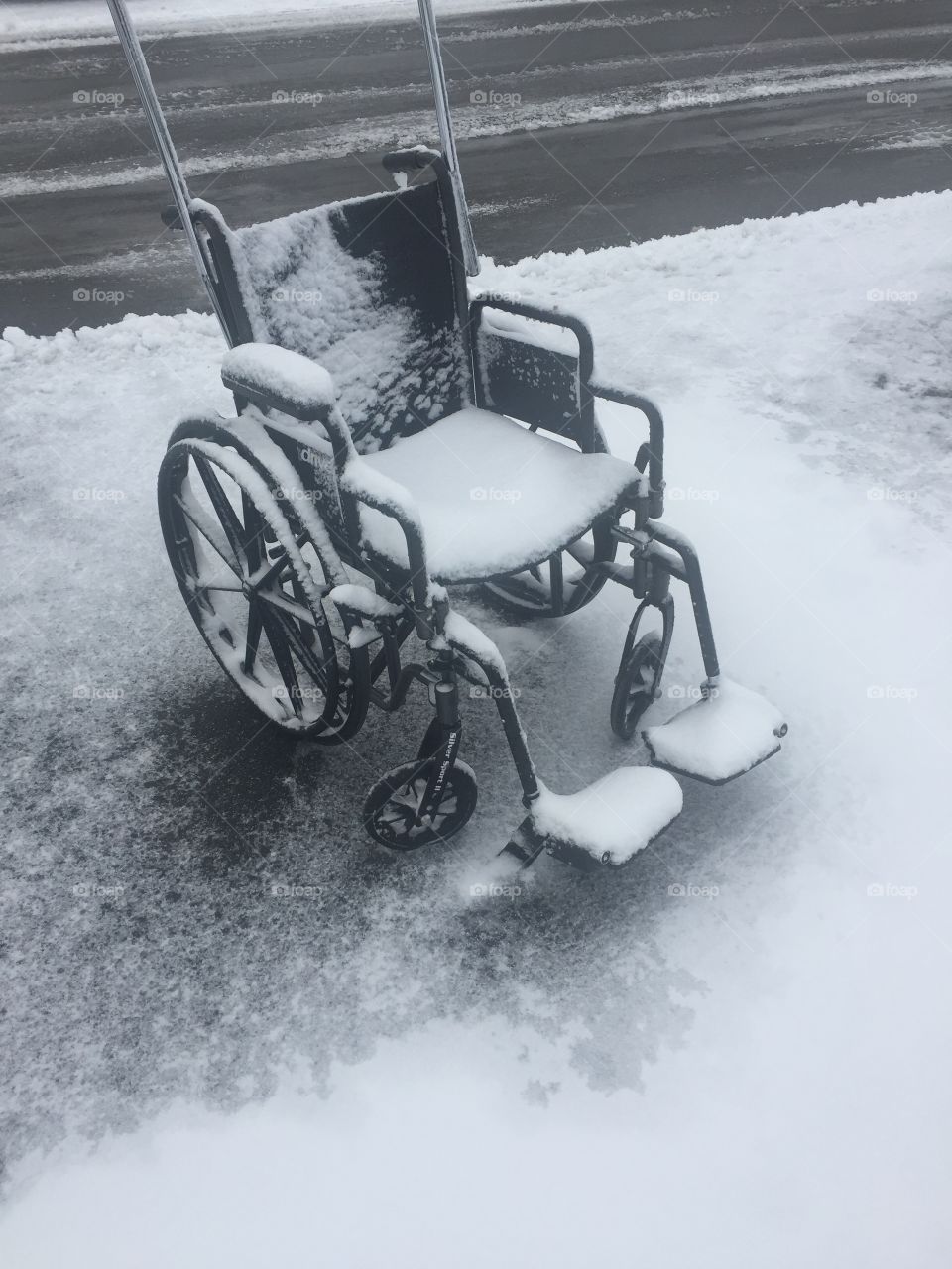 Wheelchair in the snow