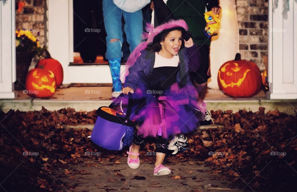 Trick or Treat Little Witch on Halloween