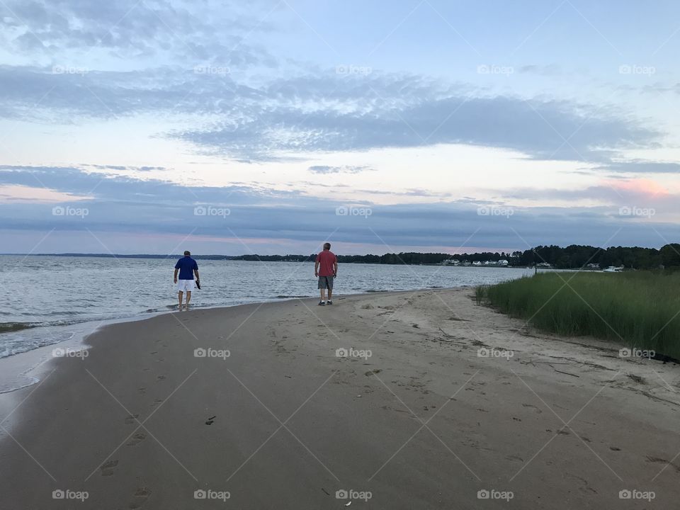 Walking along the water