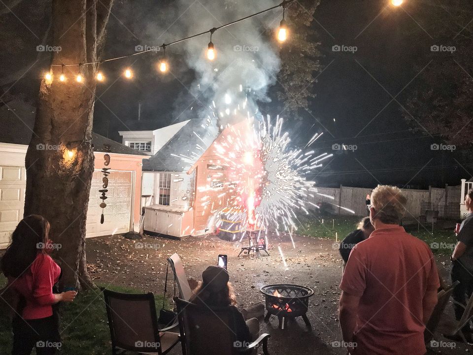 Guy Fawkes celebration with fireworks 