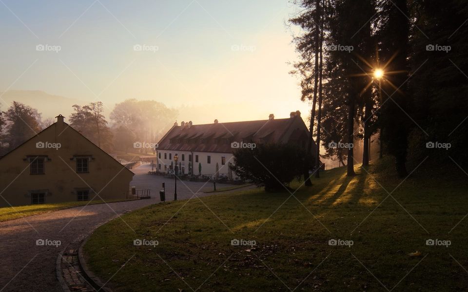 Morning scene at Trakošćan Castle