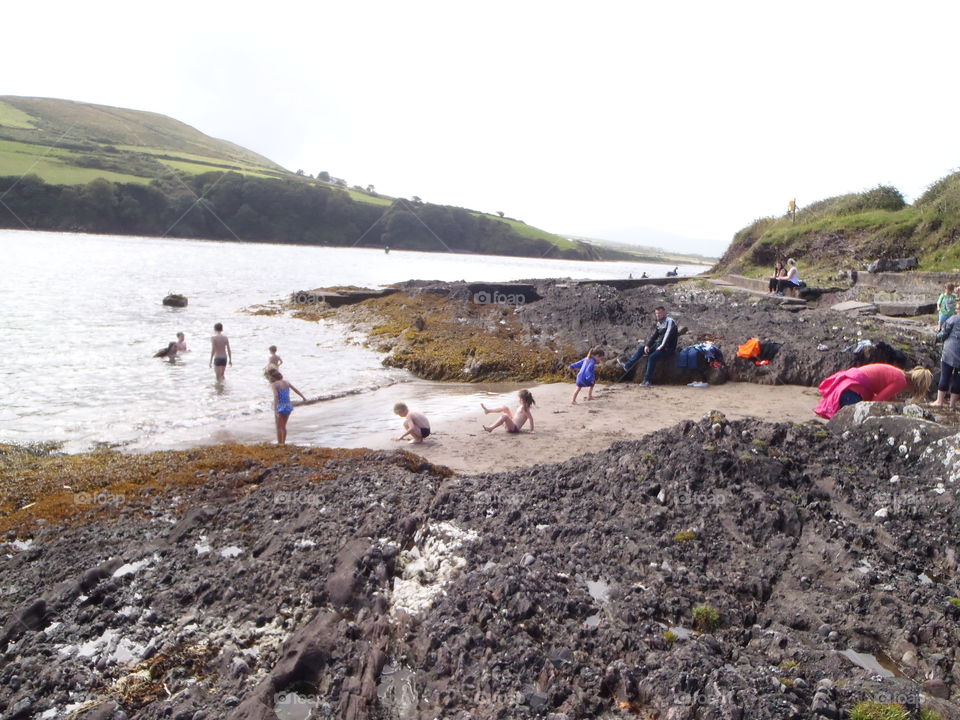 In front of the dolphins. Dingle- small unsignposted beach with dolphins in front. . Ireland 