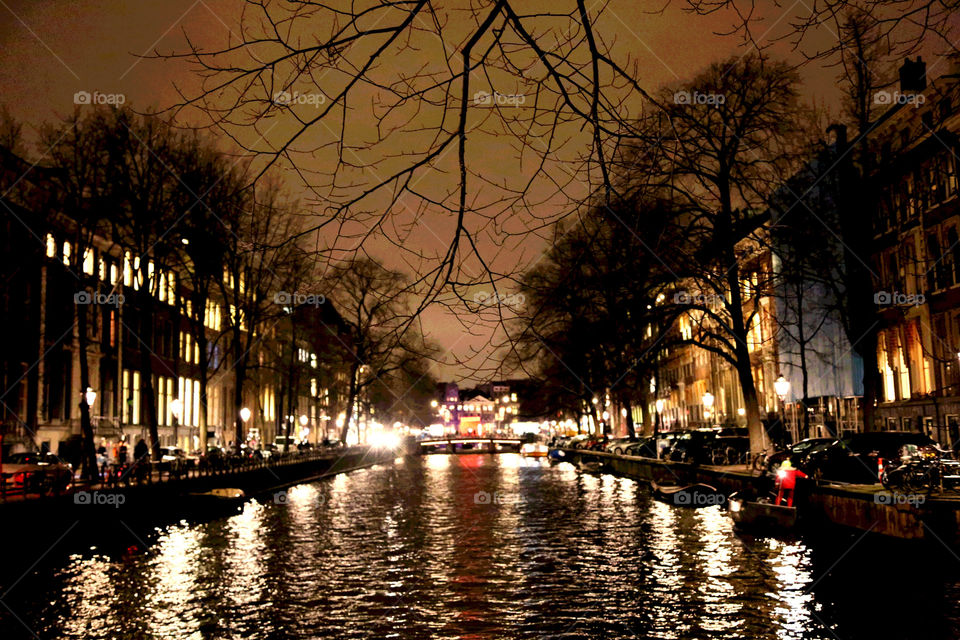 Cold winters evening in Amsterdam 