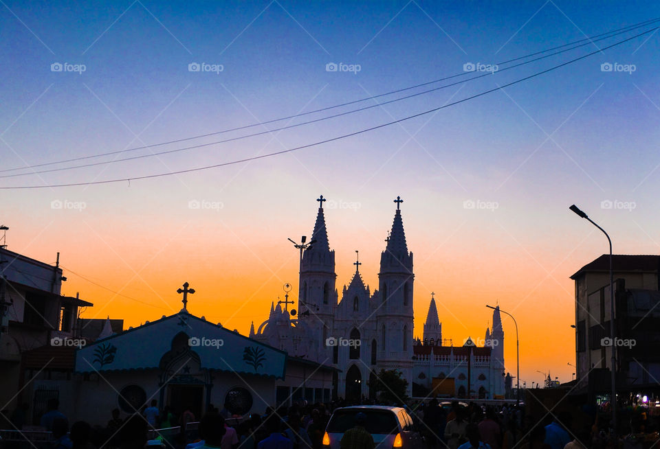 Vellankanni Church - A view frm the Beach side