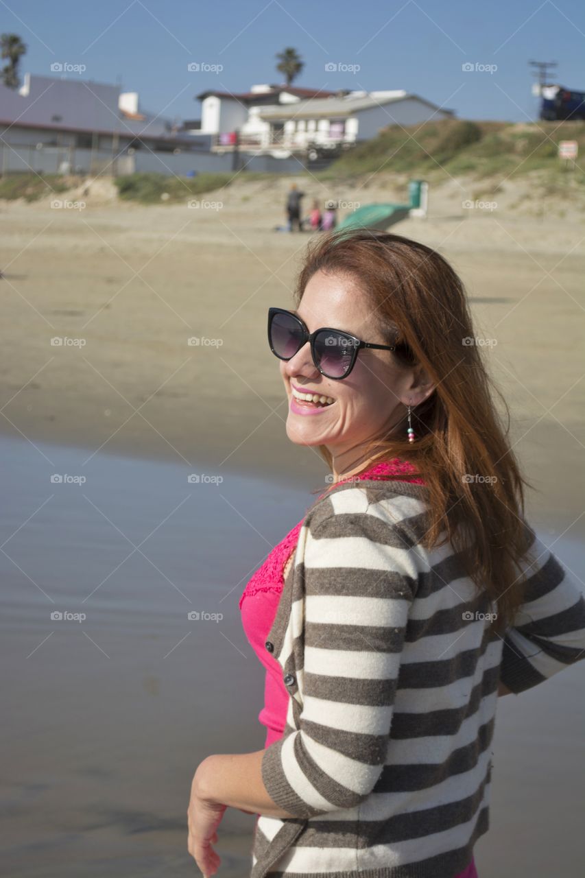 girl and beach