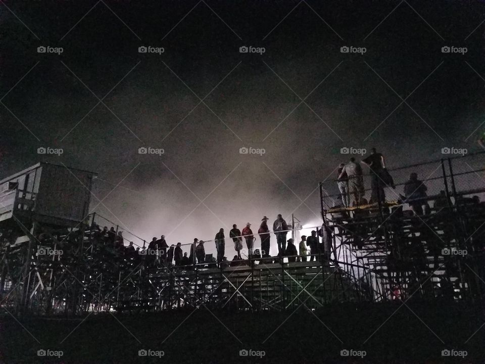 bleachers, dust, blowing, stands, race fans, dirt track, spectators