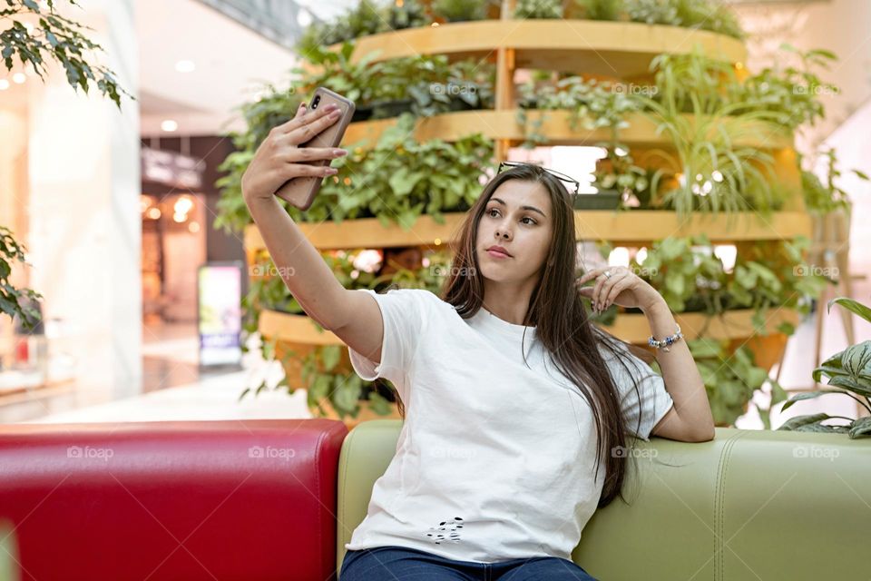 woman using smartphone