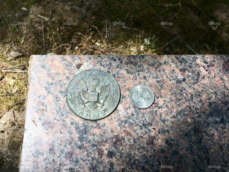 US Army seal on Headstone