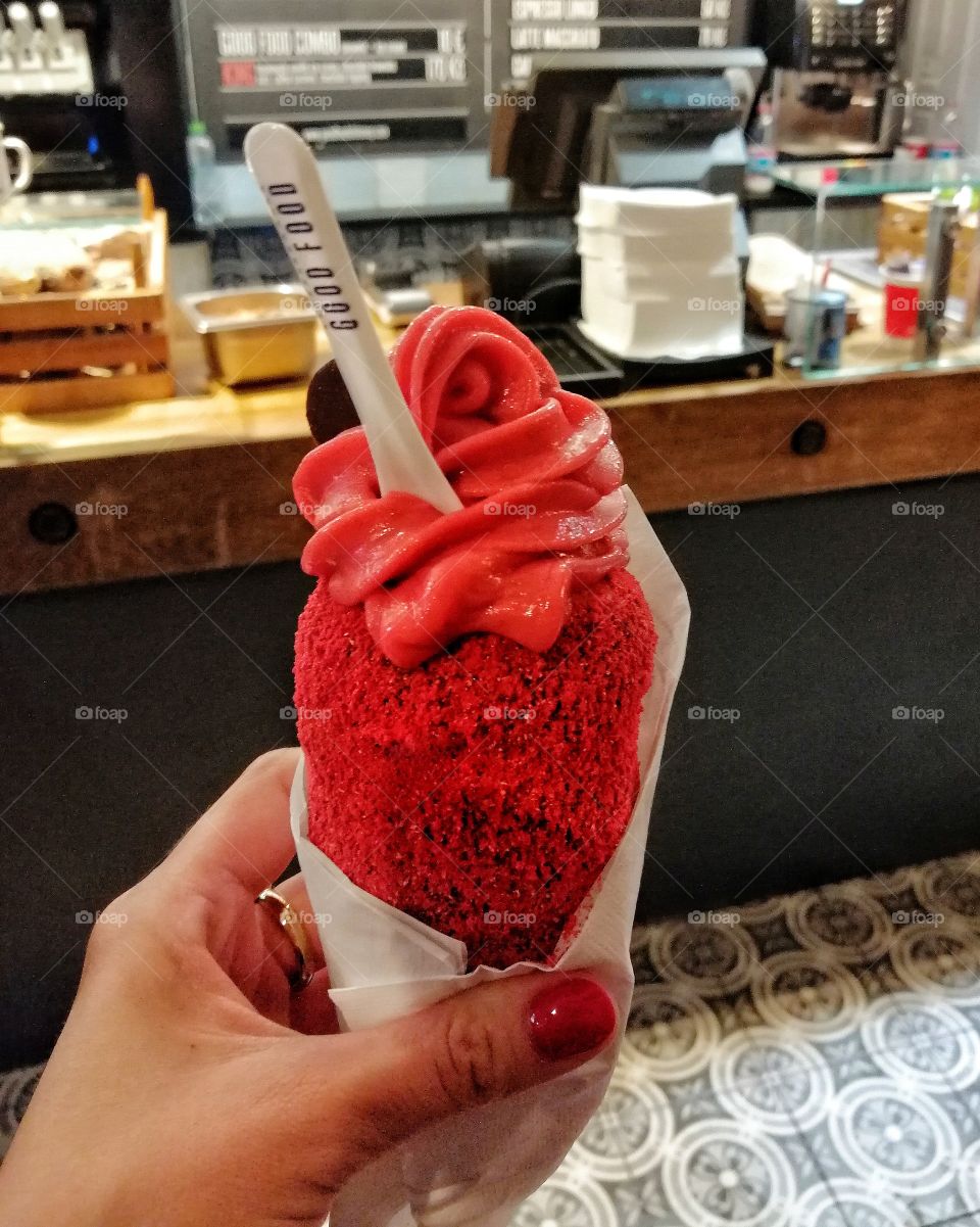 Raspberry ice cream.