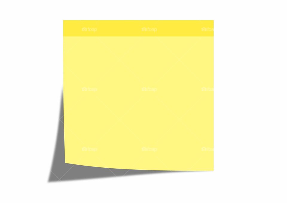 yellow sticky note on white background