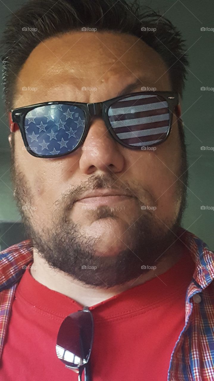 Portrait of a man wearing sunglasses