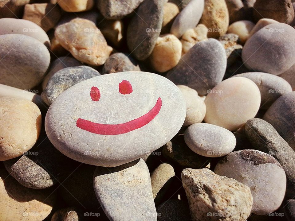 smiley pebble