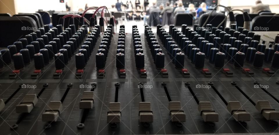 Sound board at Jazz competition