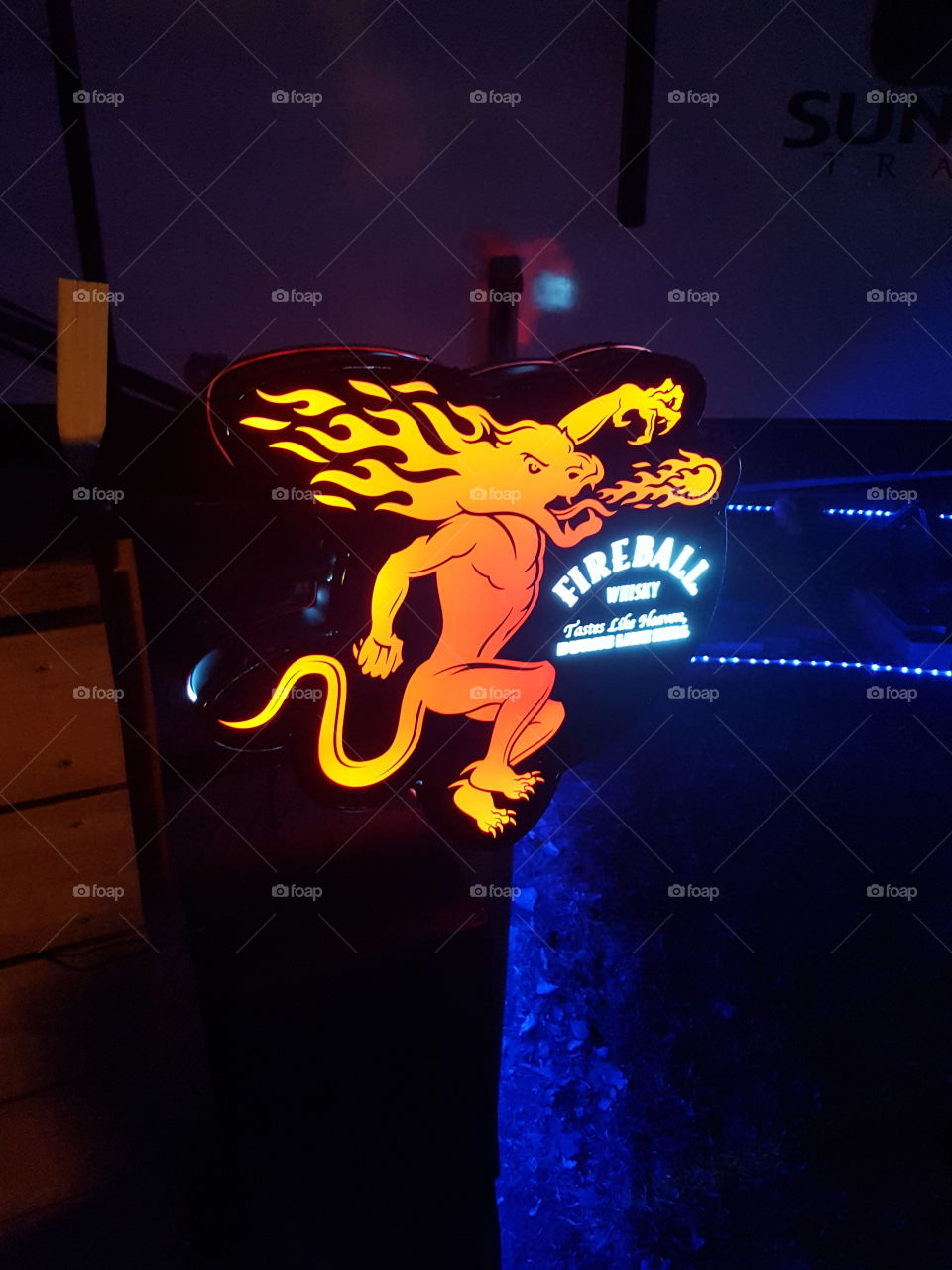 Fireball Wiskey LED sign. Impress your friends and own the night.