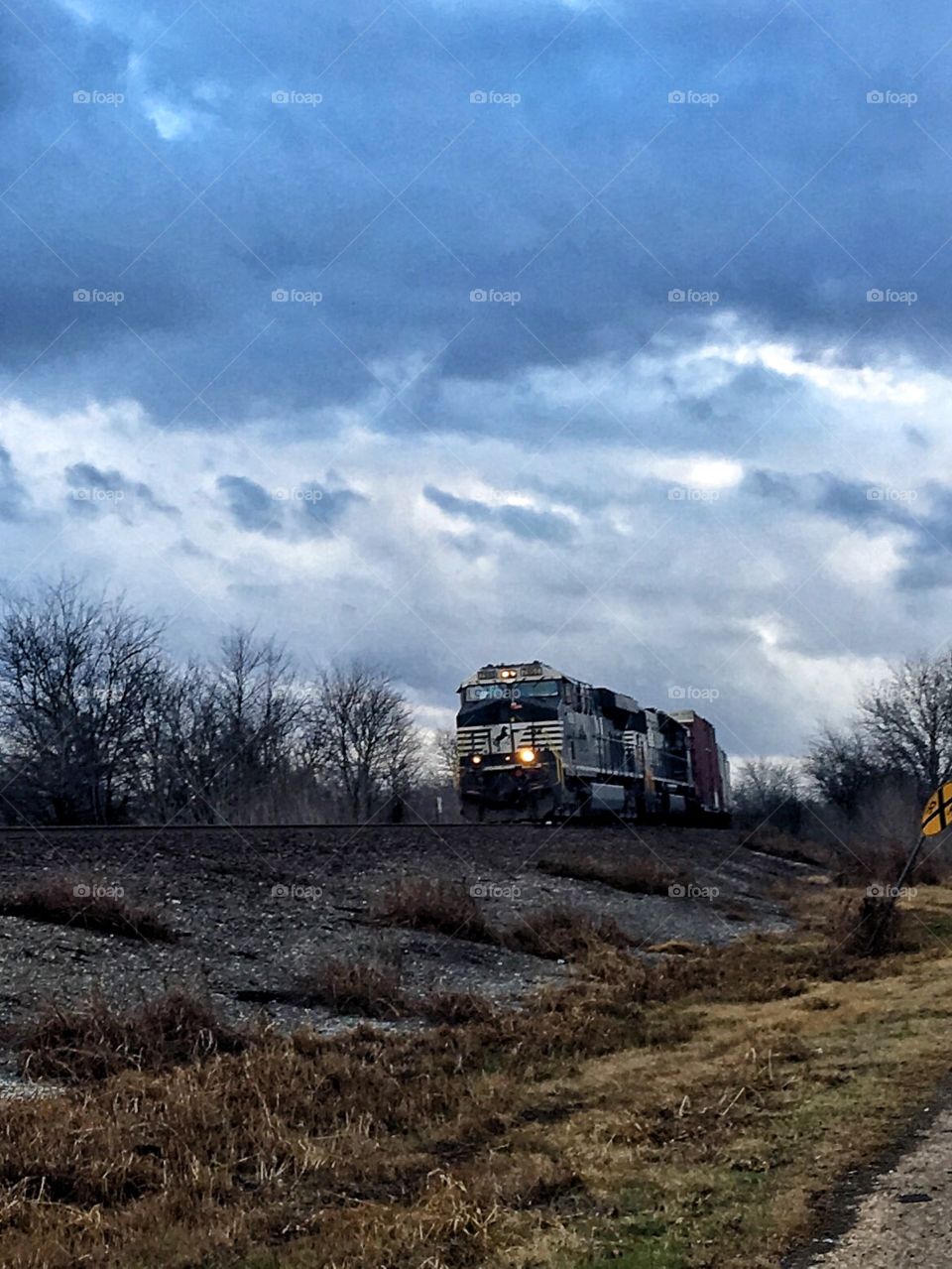 Chugging  down the tracks 