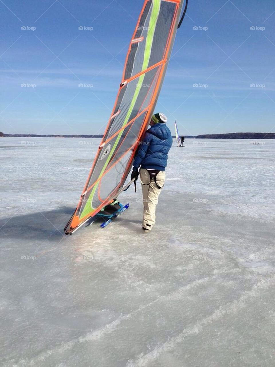 Ice windsurfing