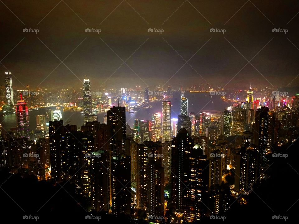 Victoria Peak, Hong Kong at night