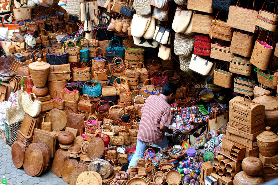 At a market place in Bali.